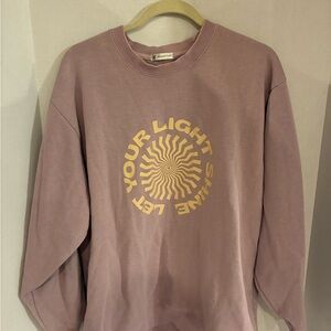 Let Your Light Shine Mauve Graphic Crewneck Sweatshirt